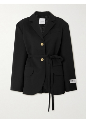 Patou - Belted Stretch-wool Twill Blazer - Black - FR 34,FR 36,FR 38,FR 40,FR 42,FR 44