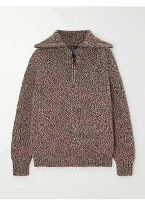 Loro Piana - Alpe Granus Cashmere Half-zip Sweater - Brown - x small,small,medium,large,x large