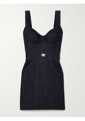 Dolce & Gabbana - Tulle-trimmed Denim Mini Dress - Blue - IT36,IT38,IT40,IT42,IT44,IT46,IT48,IT50