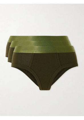 CDLP - Set Of Three Stretch-tencel Lyocell Briefs - Green - x small,small,medium,large,x large