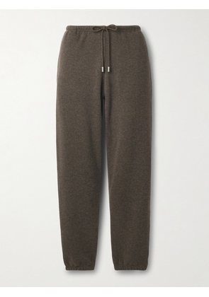 The Row - Teo Mélange Cashmere And Cotton-blend Tapered Track Pants - Brown - xx small,x small,small,medium,large,x large