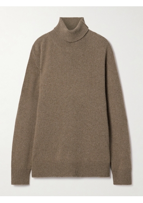 The Row - Hepny Mélange Cashmere Turtleneck Sweater - Brown - xx small,x small,small,medium,large,x large