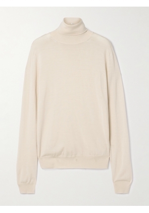 The Row - Heva Wool-jersey Turtleneck Sweater - Ecru - xx small,x small,small,medium,large,x large