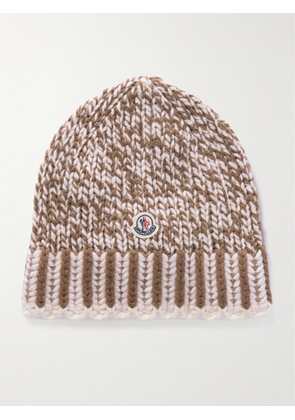 Moncler - Ribbed Wool-blend Beanie - Brown - One size