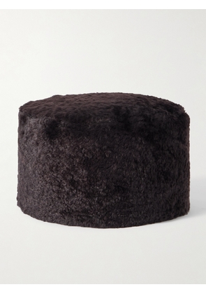 TOTEME - Shearling Pillbox Hat - Brown - P/S