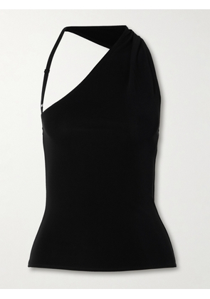 COURREGES - Asymmetric Cutout Stretch-crepe Tank - Black - x small,small,medium,large,x large
