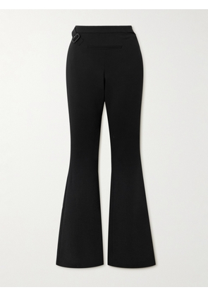 COURREGES - Cutout Buckled Wool-blend Flared Pants - Black - FR 34,FR 36,FR 38,FR 40,FR 42