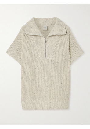 Varley - Reagan Half-zip Ribbed-knit Cotton Sweater - Ivory - x small,small,medium,large,x large