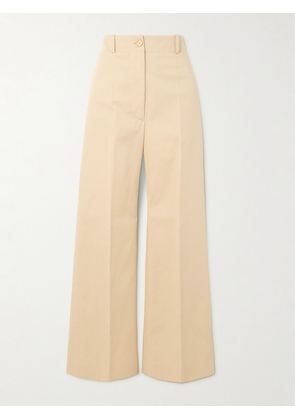 Patou - Iconic Cotton-twill Wide-leg Pants - Cream - FR 34,FR 36,FR 38,FR 40,FR 42,FR 44