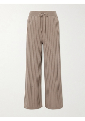 Varley - Simeon Ribbed-knit Wide-leg Pants - Neutrals - x small,small,medium,large,x large