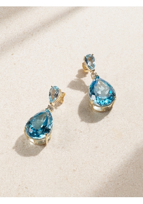 Mateo - Sophia 14-karat Gold, Topaz And Diamond Earrings - Blue - One size