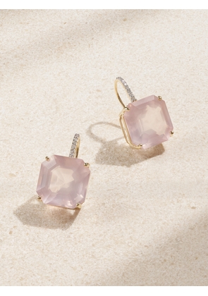 Mateo - 14-karat Gold, Topaz And Diamond Earrings - Pink - One size