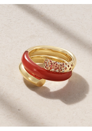 Tabayer - Oera Coil 18-karat Gold Multi-stone Ring - Red - 6,7