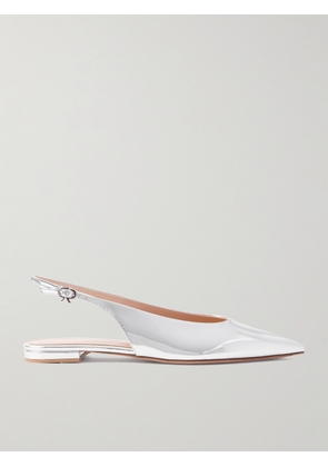 Gianvito Rossi - Robbie Mirrored-leather Point-toe Slingback Flats - Silver - IT36,IT36.5,IT37,IT37.5,IT38,IT38.5,IT39,IT39.5,IT40,IT40.5,IT41,IT41.5,IT42