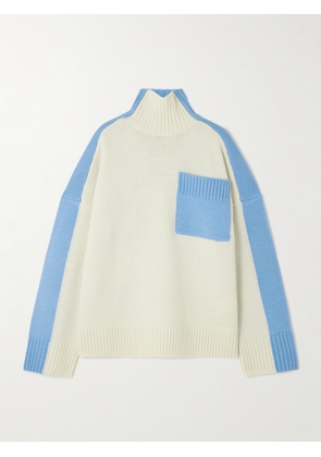 JW Anderson - Two-tone Knitted Turtleneck Sweater - White - xx small,x small,small,medium,large,x large,xx large