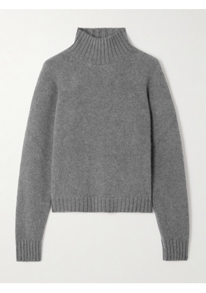 The Elder Statesman - Cropped Cashmere Turtleneck Sweater - Gray - x small,small,medium,large