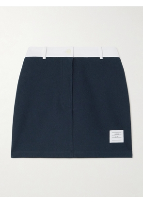 Thom Browne - Appliquéd Two-tone Cotton-twill Mini Skirt - Blue - IT36,IT38,IT40,IT42,IT44,IT46,IT48