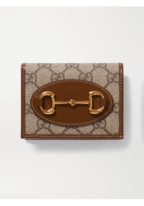 Gucci - Horsebit 1955 Leather-trimmed Printed Coated-canvas Wallet - Neutrals - One size
