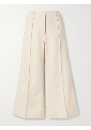 Thank You Have A Good Day - Pierrot Cotton Flared Pants - Cream - 1,2