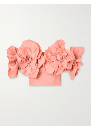 Aje - Etta Appliquéd Off-the-shoulder Taffeta Cropped Top - Orange - UK 4,UK 6,UK 8,UK 10,UK 12,UK 14,UK 16
