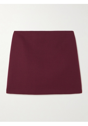 Veronica de Piante - Cecily Wool-twill Mini Skirt - Burgundy - IT38,IT40,IT42,IT44,IT46