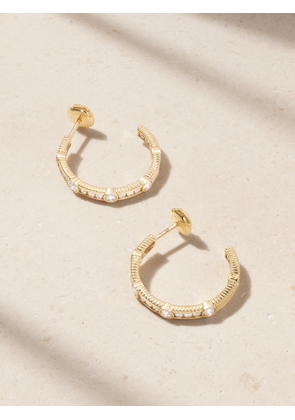Viltier - Rayon 18-karat Gold Diamond Hoop Earrings - One size
