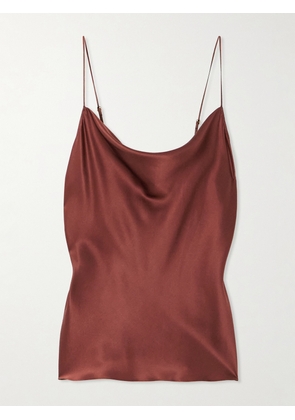 Nili Lotan - Joris Draped Silk-satin Camisole - Burgundy - x small,small,medium,large,x large