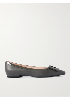 Roger Vivier - Gommettine Buckled Leather Ballet Flats - Gray - IT36,IT36.5,IT37,IT37.5,IT38,IT38.5,IT39,IT39.5,IT40,IT40.5,IT41,IT42