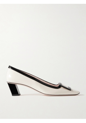 Roger Vivier - Belle Vivier 45 Mesh And Patent-leather Slingback Pumps - Ivory - IT36,IT36.5,IT37,IT37.5,IT38,IT38.5,IT39,IT39.5,IT40,IT40.5,IT41,IT41.5,IT42