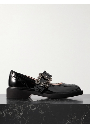 Roger Vivier - Viv Rangers Crystal-embellished Patent-leather Loafers - Black - IT36,IT36.5,IT37,IT37.5,IT38,IT38.5,IT39,IT39.5,IT40,IT40.5,IT41