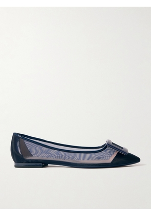 Roger Vivier - Gommettine Buckled Mesh Ballet Flats - Blue - IT36,IT36.5,IT37,IT37.5,IT38,IT38.5,IT39,IT39.5,IT40,IT40.5,IT41,IT42