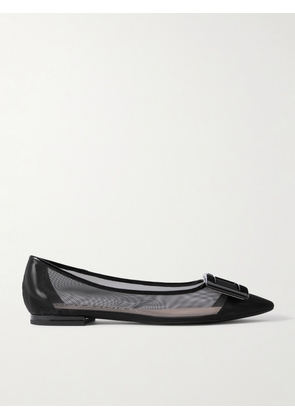 Roger Vivier - Gommettine Buckled Mesh Ballet Flats - Black - IT35,IT35.5,IT36,IT36.5,IT37,IT37.5,IT38,IT38.5,IT39,IT39.5,IT40,IT40.5,IT41,IT42