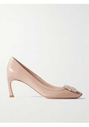 Roger Vivier - Belle Vivier Trompette 70 Buckled Patent-leather Pumps - Neutrals - IT36,IT36.5,IT37,IT37.5,IT38,IT38.5,IT39,IT39.5,IT40,IT40.5,IT41,IT41.5,IT42