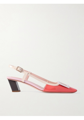 Roger Vivier - Belle Vivier 45 Color-block Patent-leather Slingback Pumps - Red - IT36,IT36.5,IT37,IT37.5,IT38,IT38.5,IT39,IT39.5,IT40,IT40.5,IT41,IT41.5,IT42