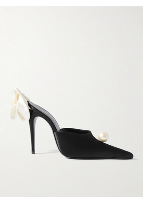 Magda Butrym - Embellished Satin Mules - Black - IT35,IT36,IT37,IT38,IT39,IT40,IT41