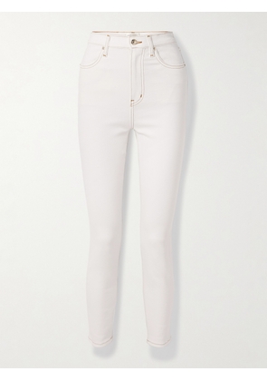 FRAME - + Carolina Herrera The Taper High-rise Skinny Jeans - White - 23,24,25,26,27,28,29,30