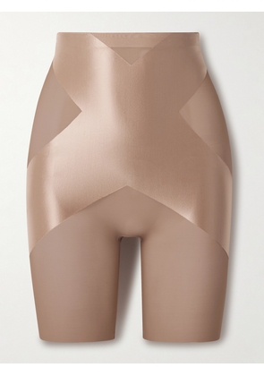Spanx - Spanxshape™ Satin-x™ High-waisted Mid-thigh Shorts - Neutrals - x small,small,medium,large,x large