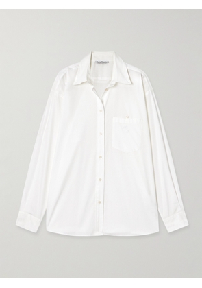 Acne Studios - Embroidered Cotton-poplin Shirt - White - EU 32,EU 34,EU 36,EU 38,EU 40,EU 42