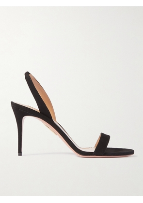 Aquazzura - So Nude 85 Suede Slingback Sandals - Black - IT34,IT35,IT35.5,IT36,IT36.5,IT37,IT37.5,IT38,IT38.5,IT39,IT39.5,IT40,IT40.5,IT41,IT41.5,IT42