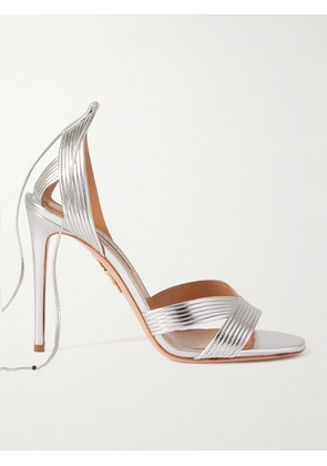 Aquazzura - Ari 105 Metallic Leather Sandals - Silver - IT35,IT35.5,IT36,IT36.5,IT37,IT37.5,IT38,IT38.5,IT39,IT39.5,IT40,IT40.5,IT41,IT41.5,IT42