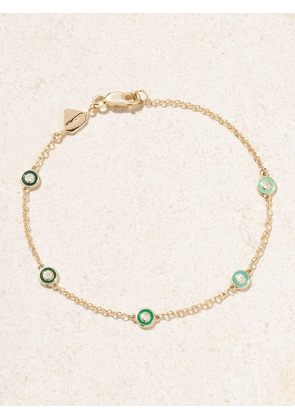 Alison Lou - Bezel By The Yard 14-karat Gold, Enamel And Diamond Bracelet - Green - One size