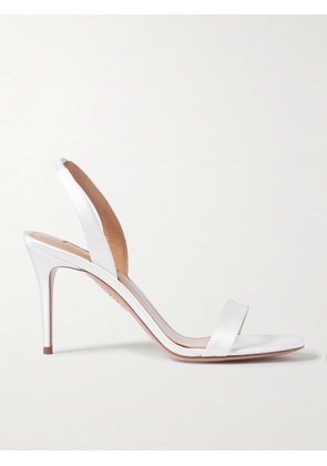 Aquazzura - So Nude 85 Satin Slingback Sandals - White - IT34,IT35,IT35.5,IT36,IT36.5,IT37,IT37.5,IT38,IT38.5,IT39,IT39.5,IT40,IT40.5,IT41,IT41.5,IT42