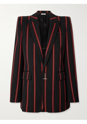 MCQUEEN - Metallic Striped Wool-twill Blazer - Black - IT36,IT38,IT40,IT42