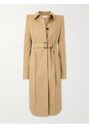 MCQUEEN - Belted Cotton-gabardine Trench Coat - Neutrals - IT38,IT40,IT42