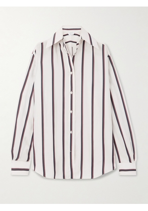 MCQUEEN - Oversized Striped Silk-twill Shirt - Ivory - IT38,IT40,IT42,IT44