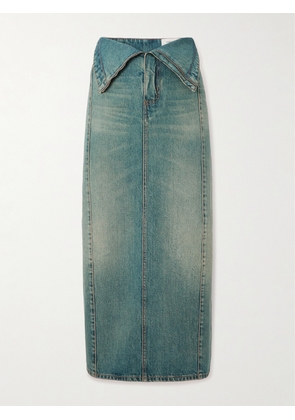 MCQUEEN - Paneled Denim Midi Skirt - Blue - IT36,IT38,IT40,IT42,IT44