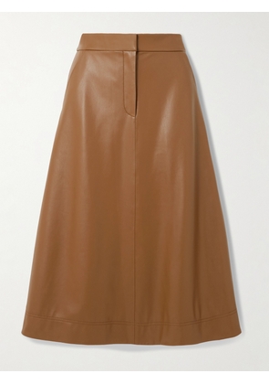 Veronica Beard - Louise Faux Leather Midi Skirt - Brown - US0,US2,US4,US6,US8,US10,US12,US14