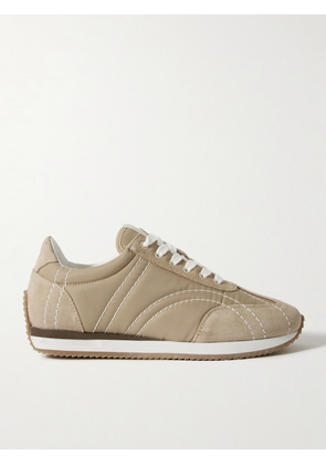 TOTEME - The Sport Suede And Twill Sneakers - Neutrals - IT35,IT36,IT37,IT38,IT39,IT40,IT41,IT42