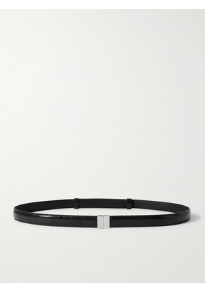 TOTEME - Slide Glossed Leather Belt - Black - 70,80,90