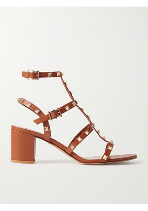 Valentino Garavani - Rockstud 55 Leather Sandals - Brown - IT35,IT36,IT36.5,IT37,IT37.5,IT38,IT38.5,IT39,IT39.5,IT40,IT40.5,IT41,IT41.5,IT42